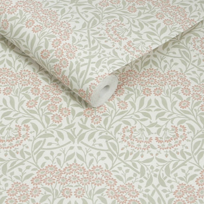 William Morris At Home Michaelmas Daisy Peony & Sage Wallpaper from B&Q