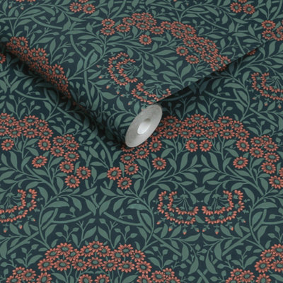 William Morris At Home Michaelmas Daisy Midnight Wallpaper from B&Q