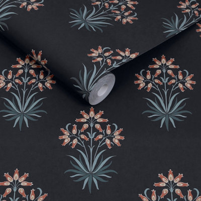 William Morris At Home Hyacinth Flower Midnight Wallpaper