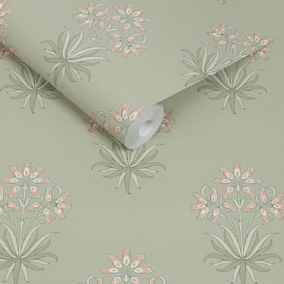 William Morris At Home Hyacinth Flower Peony & Sage Wallpaper