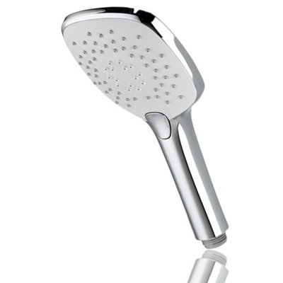 Methven: Methven Airstream Shower Head 3 Mode Push Button Luxury Easy Clean Rainfall Shower Handset Chrome AIR1HSCPWHUK