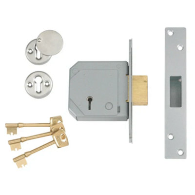 Union V-3G114E-Sc-67 3G114E 5 Lever Mortice Deadlock C-Series 67mm 2.5In Satin Chrome Unnv3G114C67 from B&Q