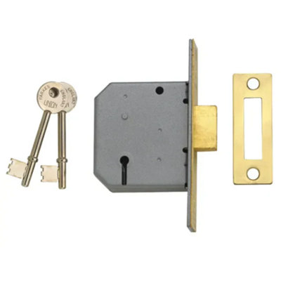Union Y2177-Sc-3.00 2177 3 Lever Mortice Deadlock Satin Chrome 77.5mm 3In Visi Unny2177Sc30 from B&Q