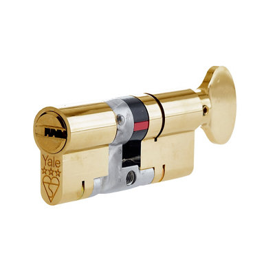 Yale Platinum Brass Single Euro Thumbturn Cylinder Lock 40/40(L)70mm from B&Q