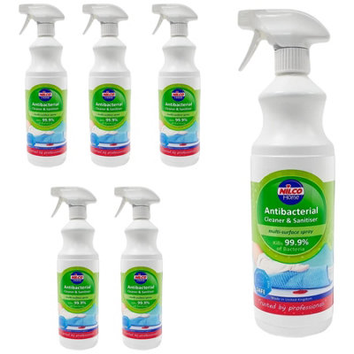Nilco Anti Bacterial Fast Drying  Multi Surface Cleaner & Sanitiser Spray 1L X6 from B&Q