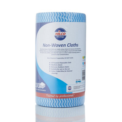 B&Q -  All Purpose General Blue Colour Coded Clean Cloths Roll 100Sheets Nca005
