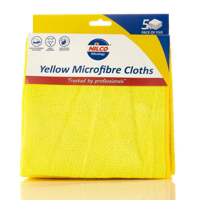 Nilco Microfibre Cloths Non-Abrasive Absorbent Cloths Colour Coded Yellow Nca011 from B&Q