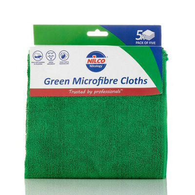 Nilco Microfibre Cloths Non-Abrasive Absorbent Cloths Colour Coded Green Nca012 from B&Q