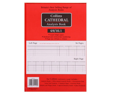 William Collins Collins CathedralAccts Book 10 Cash ColumnsRed from B&Q