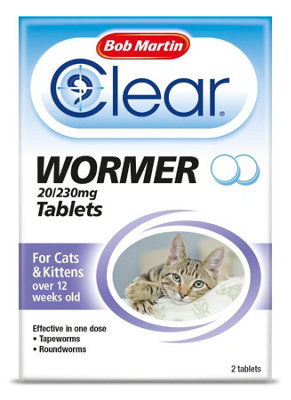 Bob Martin Clear Wormer Treatment For Cats & Kittens Over 12 Weeks Old 2 Tablets - Image 9