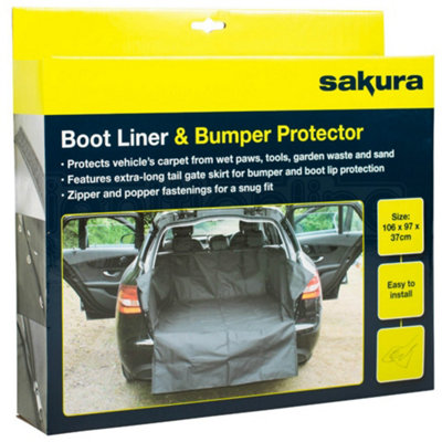 B&Q -  Universal Large Car Boot Liner Bumper Protector Mat Heavy Duty Water Resistant