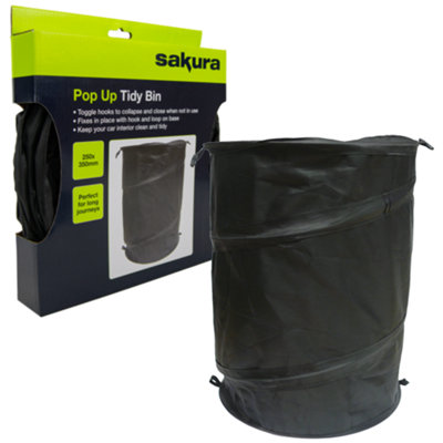 Sakura Car Bin Litter Bag Rubbish Hanging Collapsible Foldable Waste Basket from B&Q