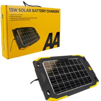 AA 10W 12V Portable Mono Solar Panel Trickle Charger Kit Car Battery Maintainer Rv from B&Q