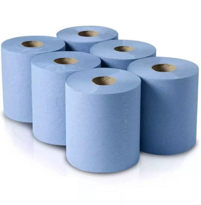 Vivo 6Pk 2Ply Jumbo Workshop/kitchen Paper Hand Towels Tissues Centrefeed Rolls from B&Q
