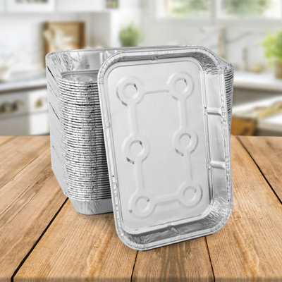 50 Pk Coppice Small Aluminium Foil Tray For BakingBbqRoasting & Food Storage 19 X 13 X 2.5Cm. Freezer & Oven Safe from B&Q