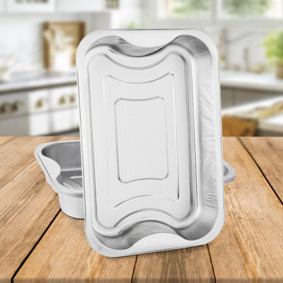 5 Pk Coppice Strong Aluminium Foil Trays For BakingBbqRoasting & Grilling 29 X 19 X 5Cm. FreezerMicrowave & Oven Safe from B&Q