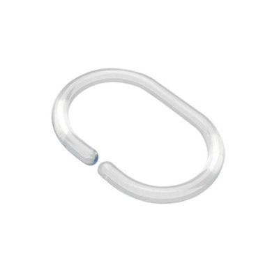 Croydex Bathroom Shower Curtain Rods C Rings Set Of 12 Clear 29mm Diameter from B&Q