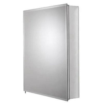 Croydex Haven Glass Shelves Single Mirrored Door Cabinet 760mm Silver from B&Q