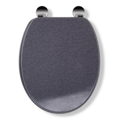 Croydex Dove Grey Wooden Toilet Seat With Flexi-Fix™ Hinges