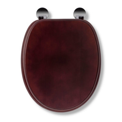 Croydex Davos Mahogany Effect Pine Flexi-Fix Toilet Seat from B&Q