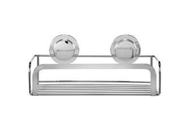 Croydex Stick'n'lock Steel Chrome Effect Cosmetic Basket from B&Q