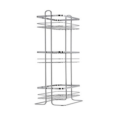 Croydex Free Standing Storage Steel Chrome Effect Storage Basket from B&Q