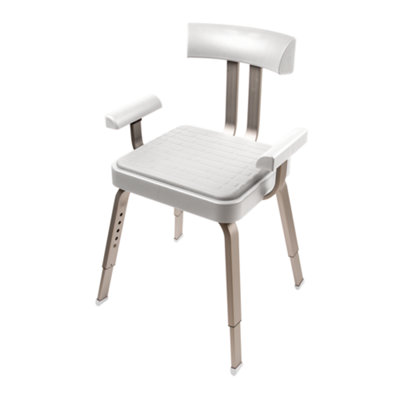 Croydex Serenity White Aluminium & Moulded Plastic Freestanding Shower Chair (H)845mm (W)545mm from B&Q