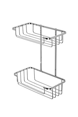 Croydex Screw To Wall Storage Steel Chrome Effect Storage Basket from B&Q