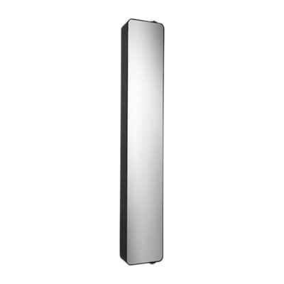 Croydex Arun Matt Black Single Bathroom Wall Cabinet With Mirrored Door (H)1232mm (W)200mm from B&Q