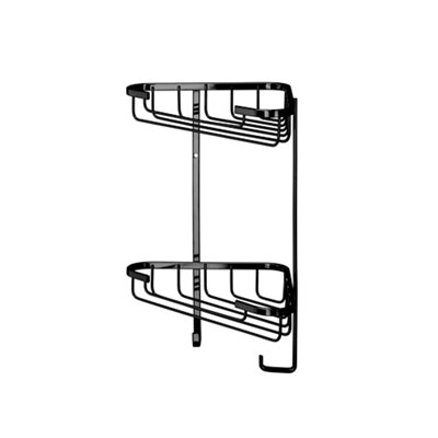 Croydex Mild Steel 2 Compartments Corner Shower Basket (W)25Cm Black