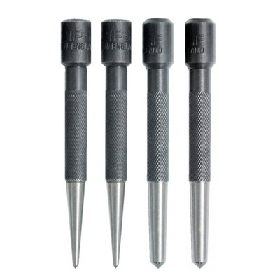 B&Q -  4 Piece Carbon Steel Centre Punch Set Black