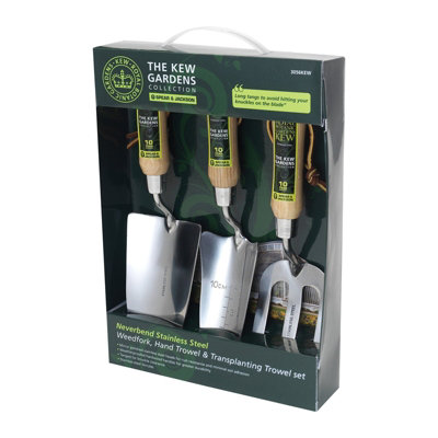 Kew Gardens Neverbend 3 Piece Stainless Steel Garden Hand Tool Set - Image 6
