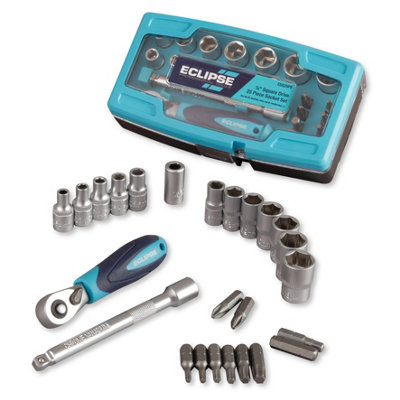 Eclipse Professional Tools 25 Piece Metric Mixed Ratchet Socket Set With Handles from B&Q