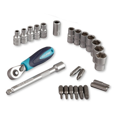 Eclipse Professional Tools 34 Piece Metric Mixed Ratchet Socket Set With Handles from B&Q
