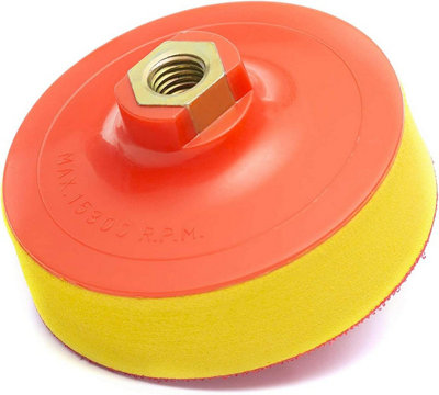 Glass Polish 100mm Buffing Backing Pad For Rotary Polishing Machines With M14X2 Thread And Hook And Loop Fastener from B&Q