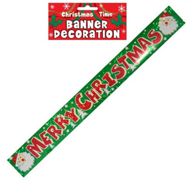 Merry Christmas Holographic Foil Banner Decoration from B&Q