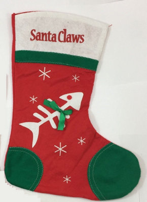 Anker Cat 'santa Claws' Christmas Stocking from B&Q