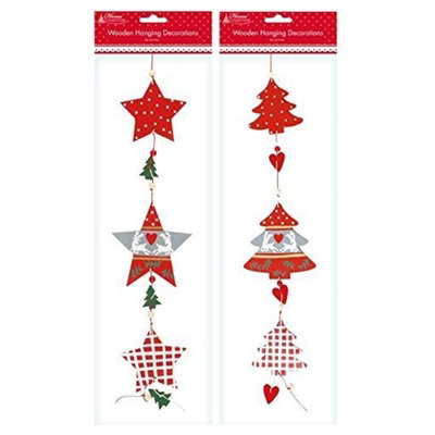 Anker Christmas Wooden Hanging Decorations from B&Q