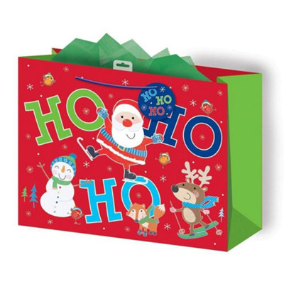 Anker Ho Ho Ho Design Christmas Large Gift Bag from B&Q