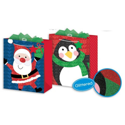 Anker Character Encapsulated Glitter Large Christmas Gift Bag from B&Q