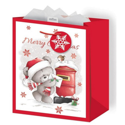 Anker Grey Bear Medium Christmas Bag from B&Q