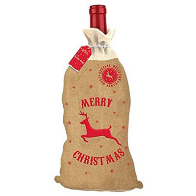 Anker Christmas Hessian Bottle Bag -Christmas Gift from B&Q