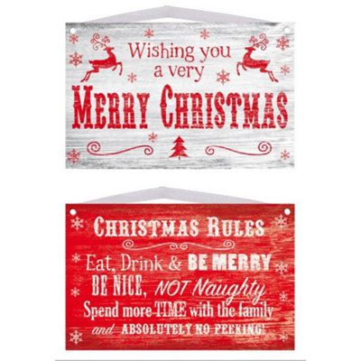Anker Christmas Wooden Hanging Sign Plaque from B&Q