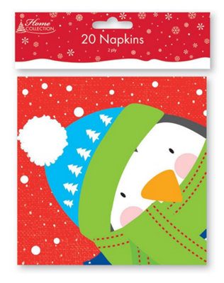 Anker Pack Of 20 Kids 2 Ply Christmas Party Napkins
