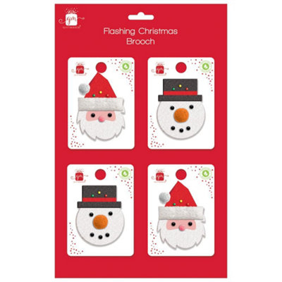 Anker Single Led Flashing Christmas Brooch from B&Q