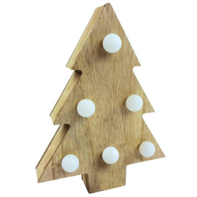Anker 15X20X3Cm Wooden Tree Christmas Led Decoration from B&Q