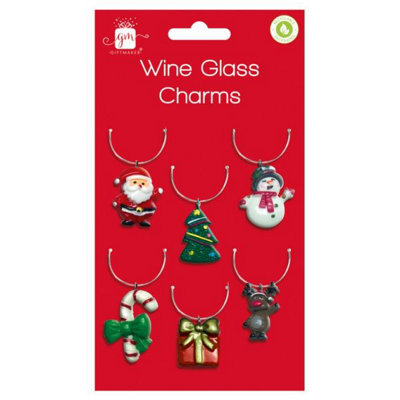 Anker Pack Of 6 Christmas Wine Glass Charms from B&Q