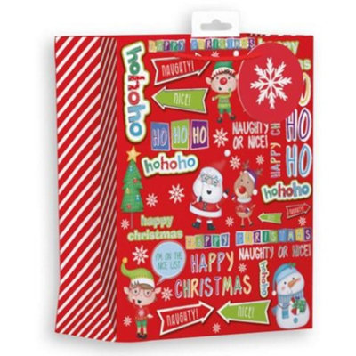 Christmas Character Text Design Medium Gift Bag from B&Q