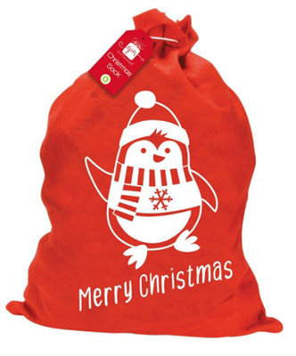 Anker Basic Printed Red Christmas Sack from B&Q