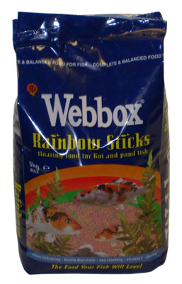  - Webbox Rainbow Sticks Floating For Koi & Pond Fish 5Kg